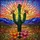 Saguaro Cactus Pink Bloom Desert Lotus Smaller Cacti Tiffany Glass Sunset Landscape Stained Glass Suncatcher - 5