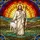 Jesus Christ Lamb Stained Glass - Tiffany Style Jewel Tone Landscape Religious Decor Stained Glass Suncatcher - 5
