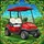 Detailed Modern Red Golf Cart Stained Glass Art - Tiffany Style Mosaic Hills Blue Sky Stained Glass Suncatcher - 5