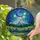Snow-capped Mountain Wildflower Field - Crescent Moon Stars Van Gogh Style Stained Glass Stained Glass Suncatcher - 2