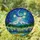 Snow-capped Mountain Wildflower Field - Crescent Moon Stars Van Gogh Style Stained Glass Stained Glass Suncatcher - 1