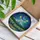 Snow-capped Mountain Wildflower Field - Crescent Moon Stars Van Gogh Style Stained Glass Stained Glass Suncatcher - 3