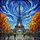 Eiffel Tower Stained Glass Art, Autumn Foliage, Starry Night Sky Mosaic, Cypress Trees Stained Glass Suncatcher - 5
