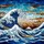 Hokusai Great Wave Mount Fuji Stained Glass Art - Tiffany Style Translucent Artwork Stained Glass Suncatcher - 5