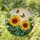 Golden Sunflower Monarch Butterfly Stained Glass Art Mosaic - Translucent Window Decor Gift Stained Glass Suncatcher - 1