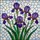 Purple Iris Flowers Stained Glass Mosaic - Tiffany Style Jewel Tone Floral Home Decor Stained Glass Suncatcher - 5