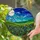 Full Moon Stained Glass Night Sky Landscape - Tiffany Style Jewel Tone Meadow Art Stained Glass Suncatcher - 2