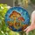 Toadstool Mushroom Stained Glass Jewel Tone Art - Autumn Foliage Mosaic Sky Design Stained Glass Suncatcher - 2