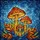 Toadstool Mushroom Stained Glass Jewel Tone Art - Autumn Foliage Mosaic Sky Design Stained Glass Suncatcher - 5