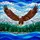 Bald Eagle Tiffany Stained Glass Snow-Capped Mountains Pine Trees Jewel Tones Stained Glass Suncatcher - 5