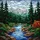 Intricate Tiffany Stained Glass River Waterfall Snow Mountain Pine Forest Art Stained Glass Suncatcher - 5