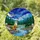 Otter Crescent Moon Stars River Wildflowers Forest Night Landscape Mosaic Stained Glass Stained Glass Suncatcher - 1