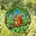 Squirrel Acorn Tree Branch Forest Foliage Stained Glass Art - Jewel Tone Tiffany Style Decor Stained Glass Suncatcher - 1