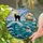Black Cat Great White Shark Tall Ship - Stormy Seascape Full Moon Marine Adventure Stained Glass Suncatcher - 2