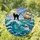 Black Cat Great White Shark Tall Ship - Stormy Seascape Full Moon Marine Adventure Stained Glass Suncatcher - 1