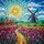 Tiffany Style Dutch Windmill Tulip Fields Village Pathway Stained Glass Translucent Art Stained Glass Suncatcher - 5