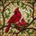 Red Cardinal Bird Nest with Babies, Tiffany Style Stained Glass Home Decor Gift Stained Glass Suncatcher - 5