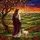 Robed Figure Lamb Gnarled Tree Autumn Foliage - Pastoral Hills Sunset Tiffany Glass Art Stained Glass Suncatcher - 5