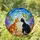 Stained Glass Ginger Tabby Tuxedo Cats Noses Touching - Butterfly Blossoms Jewel Tone Stained Glass Suncatcher - 1