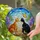 Stained Glass Ginger Tabby Tuxedo Cats Noses Touching - Butterfly Blossoms Jewel Tone Stained Glass Suncatcher - 2