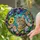 Tabby Cat Stained Glass with Wildflowers & Butterflies - Tiffany Style Cat Lover Gift Stained Glass Suncatcher - 2