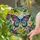 Intricate Tiffany Style Stained Glass Butterfly Flowers Mosaic with Colorful Jewel Tones Stained Glass Suncatcher - 2