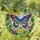 Intricate Tiffany Style Stained Glass Butterfly Flowers Mosaic with Colorful Jewel Tones Stained Glass Suncatcher - 1
