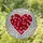 Red Pink Abstract Mosaic Heart Stained Glass Jewel Tones - Tiffany Style Clear Textured Glass Stained Glass Suncatcher - 1