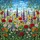 Stained Glass Wildflower Meadow Poppies Cosmos Tiffany Style Bluebells Coneflowers Stained Glass Suncatcher - 5