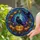 Black Raven Jack-O'-Lantern Stained Glass Tiffany Night Sky Autumn Leaves Halloween Stained Glass Suncatcher - 2