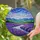 Vibrant Stained Glass Lavender Field Lake Mountain - Tiffany Style Jewel Tone Art Stained Glass Suncatcher - 2