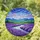 Vibrant Stained Glass Lavender Field Lake Mountain - Tiffany Style Jewel Tone Art Stained Glass Suncatcher - 1