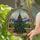 Tiffany Stained Glass Christmas Tree Winter Landscape Candelabra Festive Holiday Decor Stained Glass Suncatcher - 2