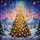 Christmas Tree Winter Wonderland Stained Glass Glowing Ornaments Festive Snow Mountains Stained Glass Suncatcher - 5