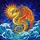 Stained Glass Dragon Cosmic Sky Ocean Waves Jewel Tones - Fiery Wings Golden Scales Stained Glass Suncatcher - 5