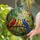 Tiffany Stained Glass Birds Perched Branch - Vibrant Jewel Tones Foliage Art Stained Glass Suncatcher - 2
