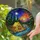 Camping Campfire Tent River Mountains Sunset Moon Tiffany Glass Day-Night Sky Art Stained Glass Suncatcher - 2