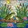Two Green Frogs Pink Water Lilies Blue Water Stained Glass Art - Reeds Cattails Tiffany Style Stained Glass Suncatcher - 5