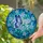 Tiffany Style Stained Glass Butterfly Floral Mosaic Art - Blue Green White Jewel Tones Stained Glass Suncatcher - 2