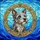 Shaggy Terrier Dog Stained Glass Mosaic - Ornate Frame Blue Swirls Pet Lover Gift Stained Glass Suncatcher - 5