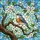 Colorful Translucent Singing Bird on Gnarled Branch Stained Glass Art - Tiffany Style Mosaic Flowers Stained Glass Suncatcher - 5