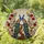 Regal Peacocks Stained Glass Art - Tiffany Style Tree Branch Roses Blooming Sky Mosaic Stained Glass Suncatcher - 1