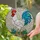 White Rooster Stained Glass Mosaic - Iridescent Tail Feathers & Frosted Background Stained Glass Suncatcher - 2