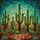 Vibrant Desert Cacti Stained Glass Art - Tiffany Style Landscape Mosaic Sky Home Decor Gift Stained Glass Suncatcher - 5