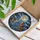 Wolves Howling Moon Stained Glass - Prominent Full Moon Night Sky Wildflowers Stained Glass Suncatcher - 3