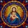 Jesus Christ Sacred Heart Crown of Thorns Stained Glass - Radiant Halo Christian Gift Stained Glass Suncatcher - 5