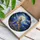 Wolf Pup Howling Moon Night Sky Stained Glass Pine Trees Rocky Ground - Nature Gift Stained Glass Suncatcher - 3