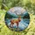 Majestic Stag Antlers Lake Wildflowers Snow Mountains Pine Forest Tiffany Glass Art Stained Glass Suncatcher - 1