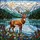 Majestic Stag Antlers Lake Wildflowers Snow Mountains Pine Forest Tiffany Glass Art Stained Glass Suncatcher - 5