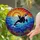 Orca Whale Stained Glass Tiffany Jewel Tones Ocean Sunset Marine Life Decor Gift Stained Glass Suncatcher - 2